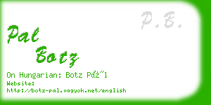 pal botz business card